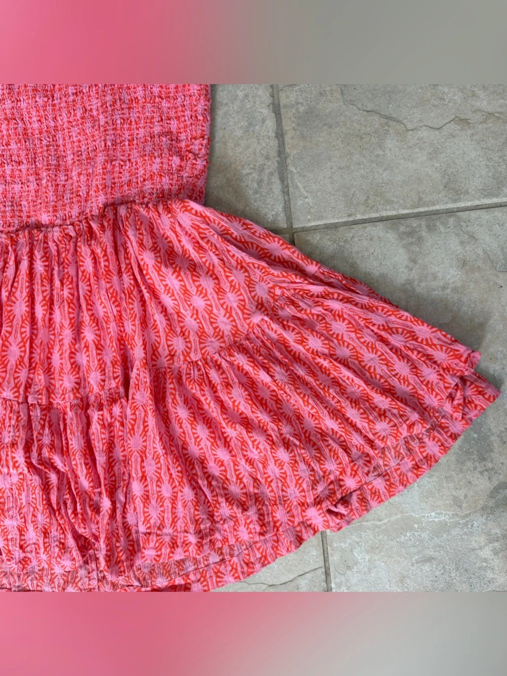 Free People Sweet Annie Mini Dress in Pink Combo Size Medium